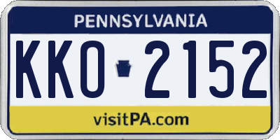 PA license plate KKO2152