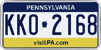 PA license plate KKO2168