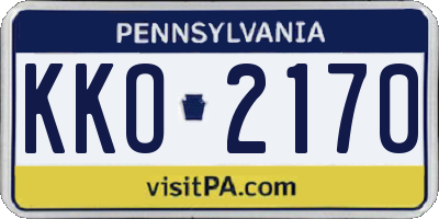 PA license plate KKO2170