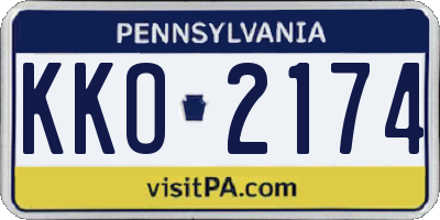 PA license plate KKO2174