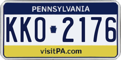 PA license plate KKO2176