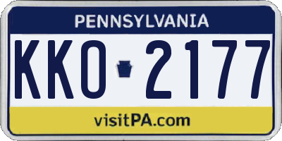 PA license plate KKO2177