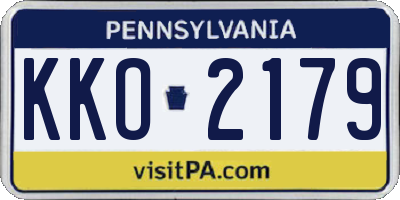 PA license plate KKO2179
