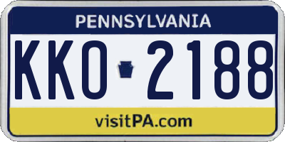 PA license plate KKO2188