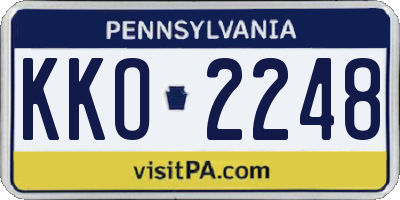 PA license plate KKO2248
