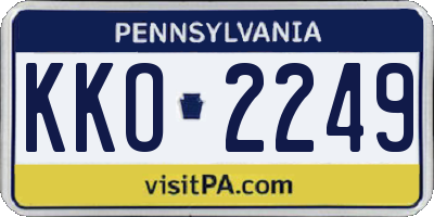 PA license plate KKO2249