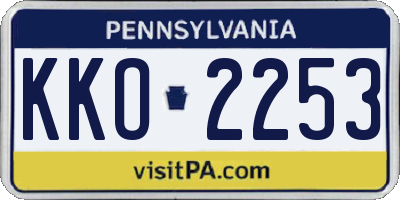 PA license plate KKO2253