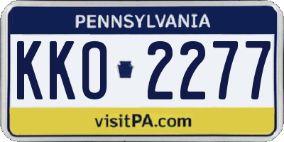 PA license plate KKO2277