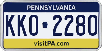 PA license plate KKO2280
