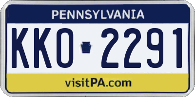 PA license plate KKO2291
