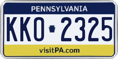 PA license plate KKO2325