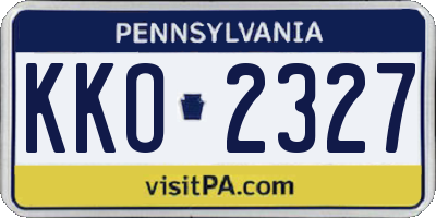 PA license plate KKO2327