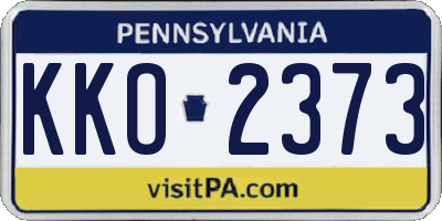 PA license plate KKO2373