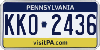 PA license plate KKO2436