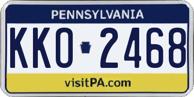 PA license plate KKO2468