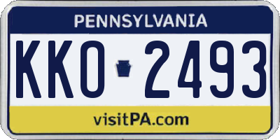PA license plate KKO2493
