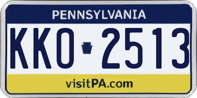 PA license plate KKO2513