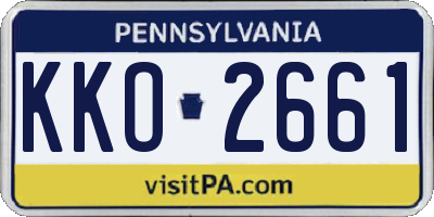 PA license plate KKO2661