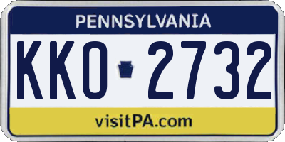 PA license plate KKO2732