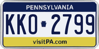 PA license plate KKO2799