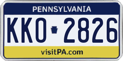 PA license plate KKO2826