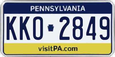 PA license plate KKO2849