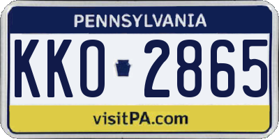 PA license plate KKO2865
