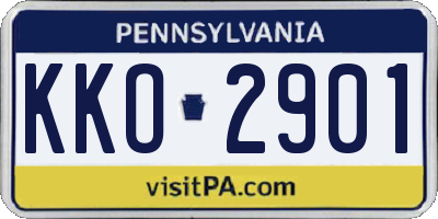 PA license plate KKO2901