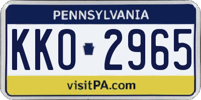 PA license plate KKO2965