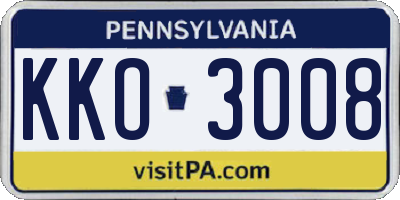 PA license plate KKO3008