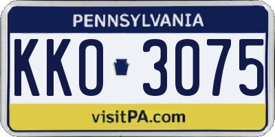 PA license plate KKO3075