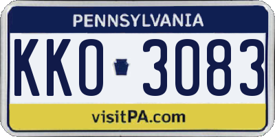 PA license plate KKO3083