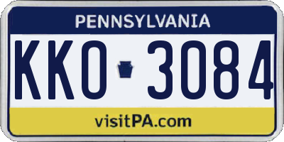 PA license plate KKO3084