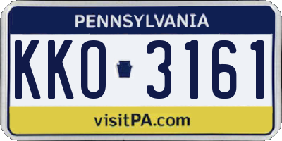 PA license plate KKO3161
