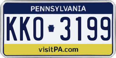 PA license plate KKO3199