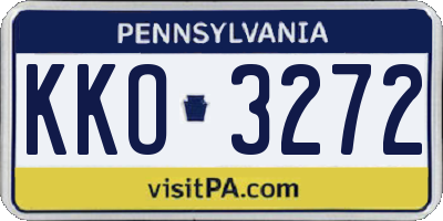 PA license plate KKO3272