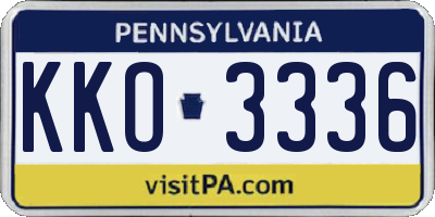PA license plate KKO3336