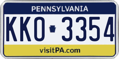 PA license plate KKO3354