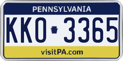 PA license plate KKO3365