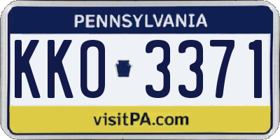 PA license plate KKO3371