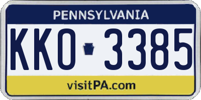 PA license plate KKO3385