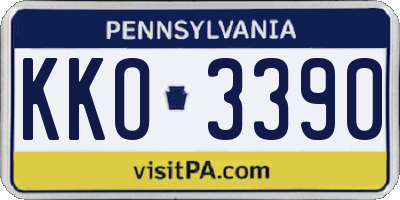 PA license plate KKO3390