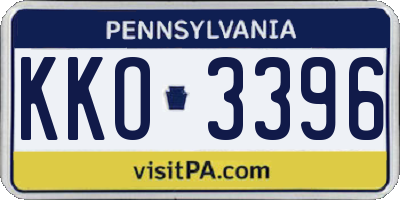 PA license plate KKO3396