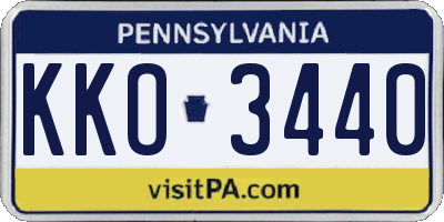 PA license plate KKO3440