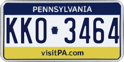 PA license plate KKO3464