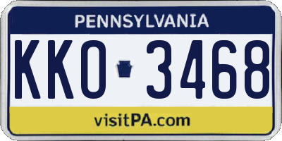 PA license plate KKO3468