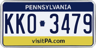 PA license plate KKO3479