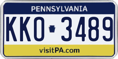 PA license plate KKO3489