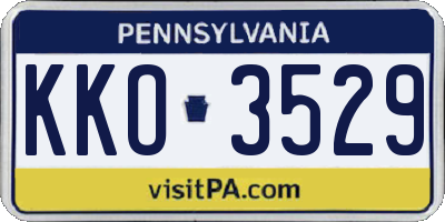 PA license plate KKO3529