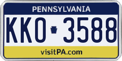 PA license plate KKO3588